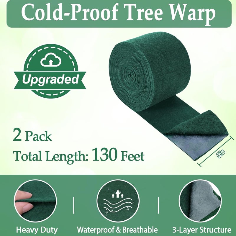 ZeeDix 3-Layer Winter Tree Wrap to Protect Bark - 130 Ft Heavy Duty Cold-Proof Wrap for Damaged Bark Trunk Guards Protector, Saplings Barrier Covers from Deers Insects Animals (2 Rolls) - Image 5